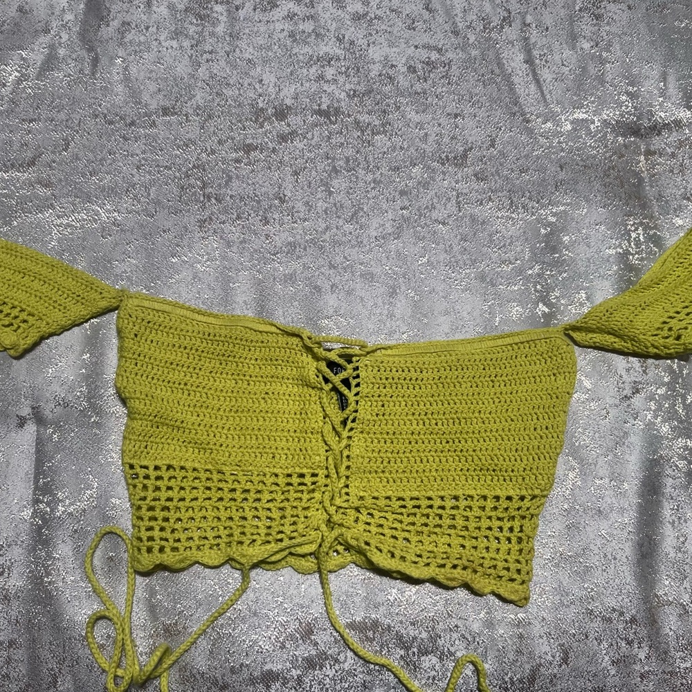 Forever 21 Lime Green Crochet Crop Top